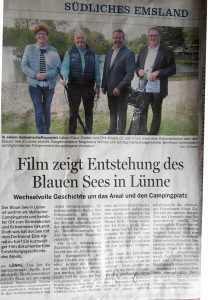 Pressebericht von der NOZ: Film zeigt die Entstehungsgeschichte des Blauen See`s in Lünne